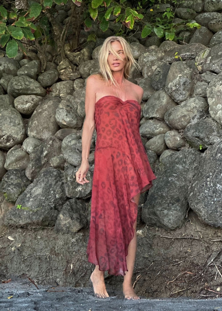 Georgina Dress Bordeaux Cheetah