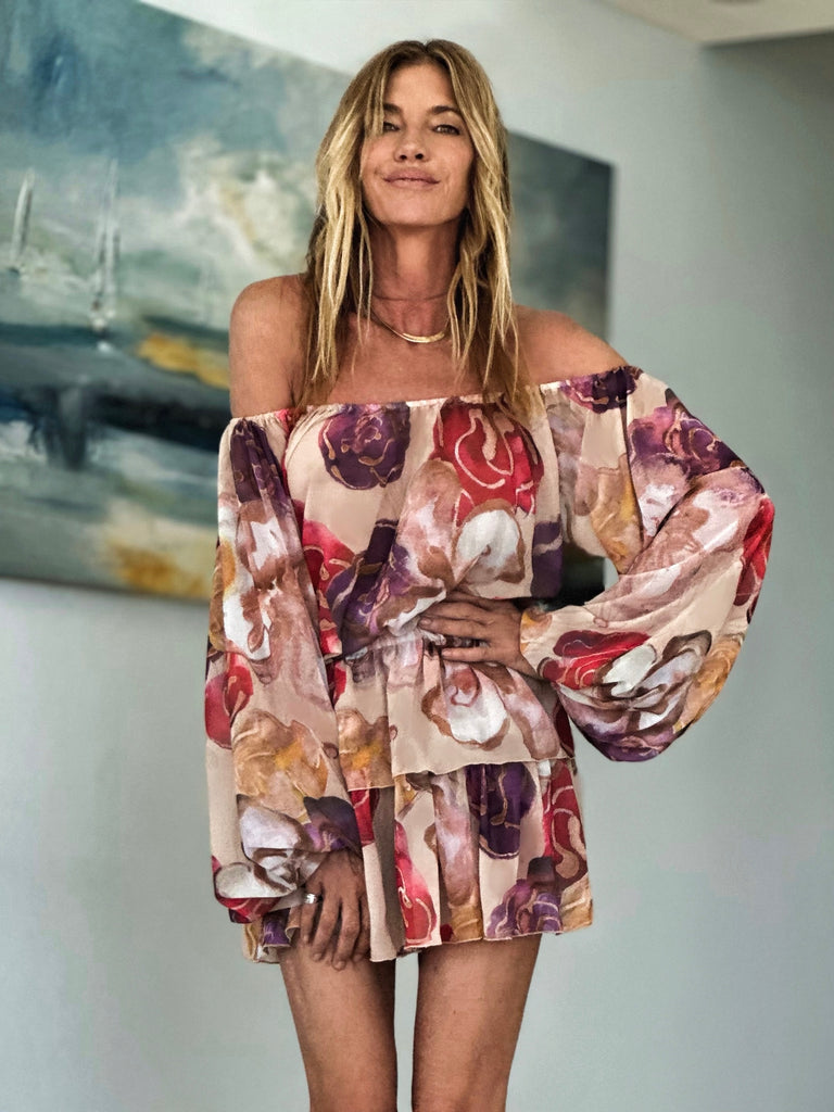 Soho Top Abstract Bouquet Cream