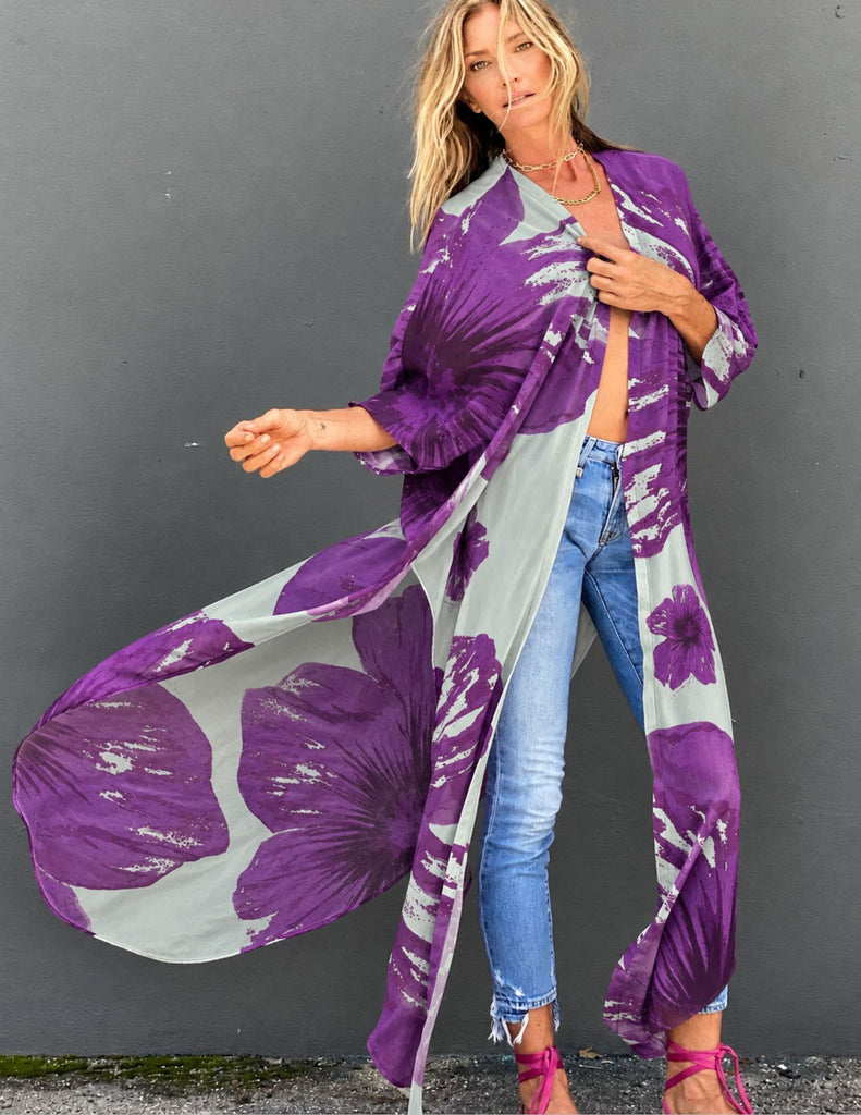 Caftan Erte Mûre Hibiscus