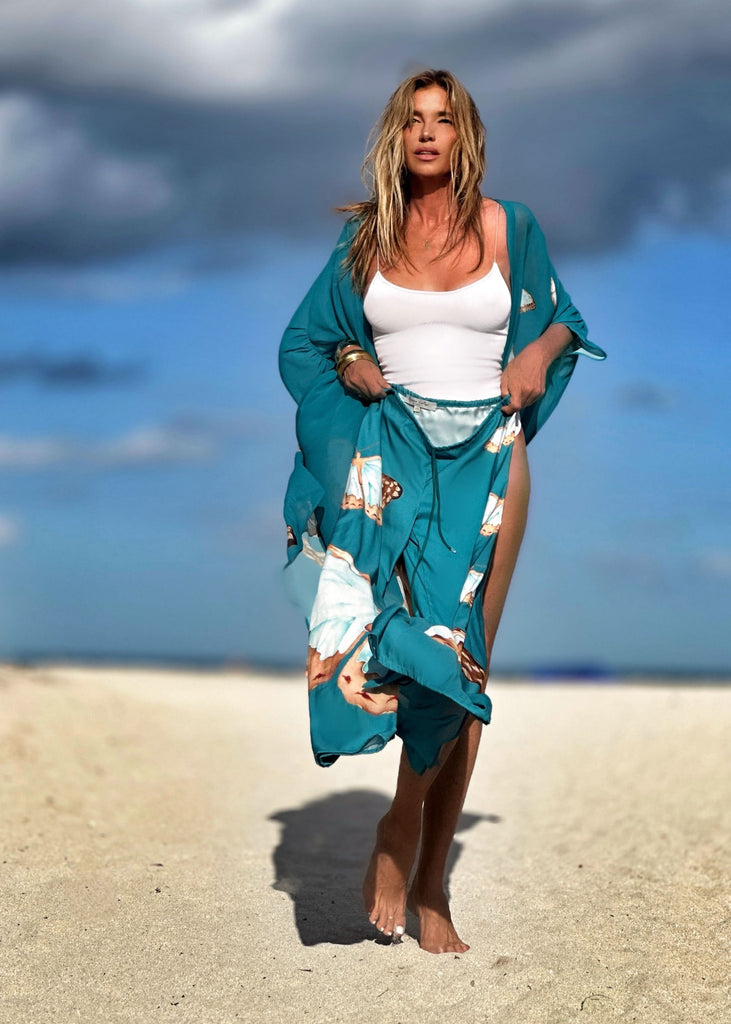 Pantalon Mandy Papillon Bleu Sarcelle