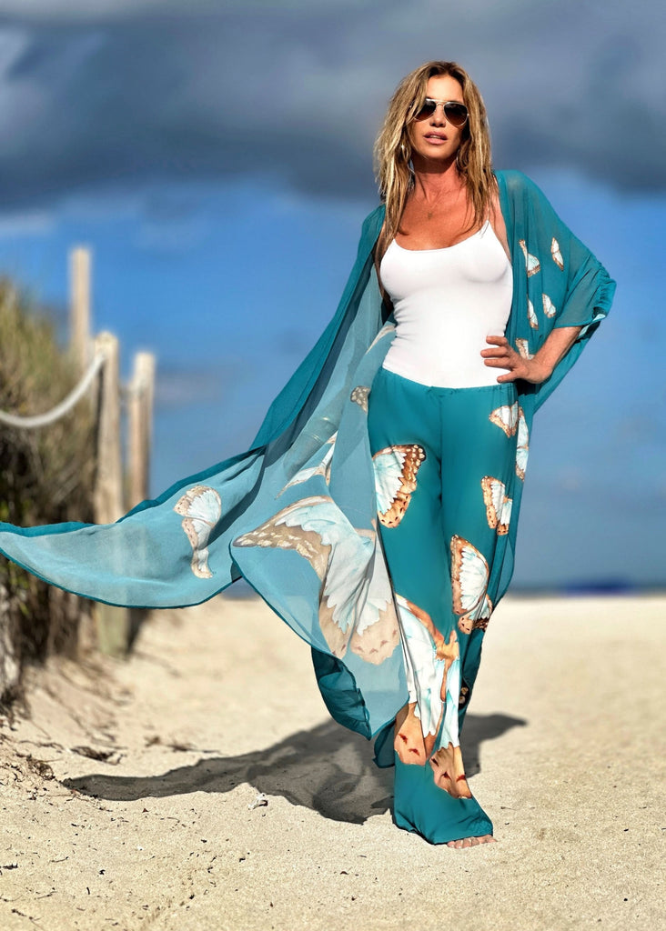 Pantalon Mandy Papillon Bleu Sarcelle