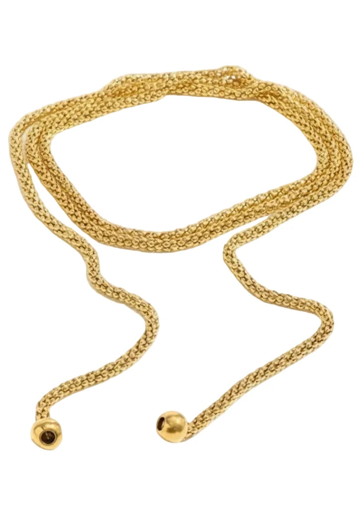Golden Lariat Wrap Necklace and Belt