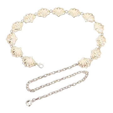 Multi Seashell Chain Belt Gold