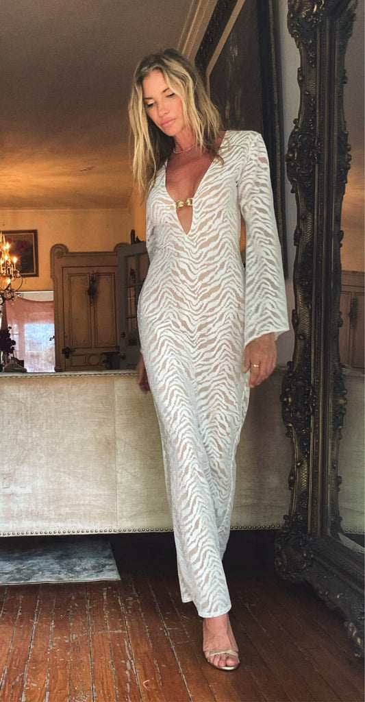 Brooke Dress Zebra Ivory Lace